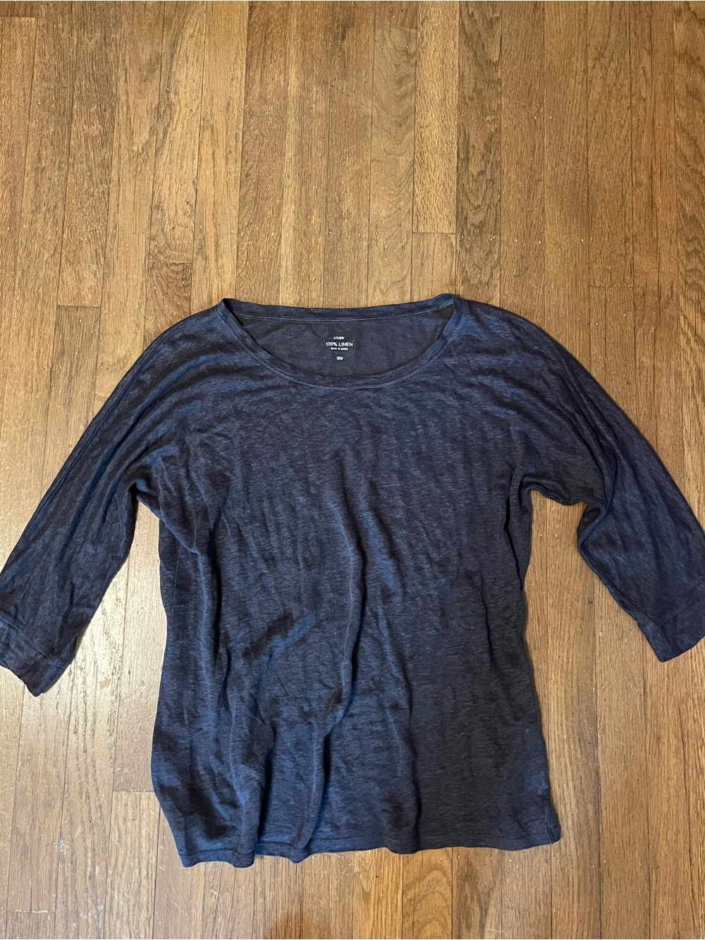 J. Crew Navy Scoop Neck 3/4 Sleeve Tee